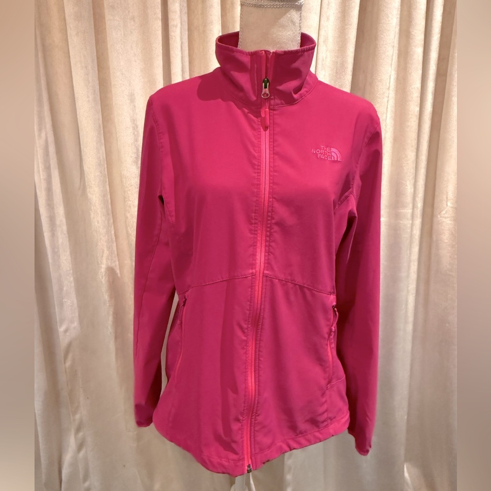 Hot pink NorthFace light weight jacket.